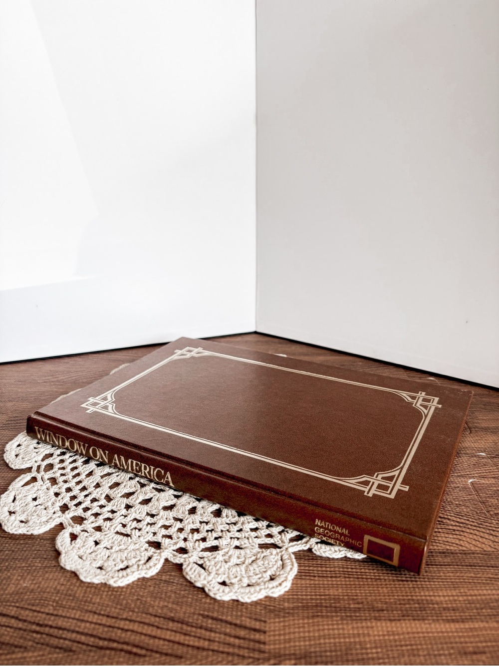Vintage National Geographic Brown Decorative Coffee Table Book with Gold Trim
